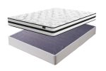 8 Inch Chime Innerspring Mattress with Foundation in White Cheap