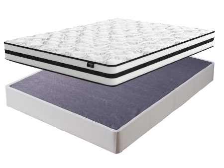 8 Inch Chime Innerspring Mattress with Foundation in White Cheap