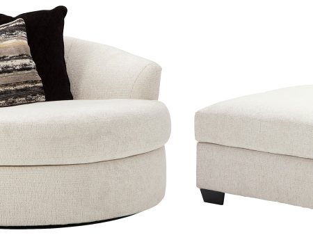 Cambri Chair and Ottoman in Snow on Sale