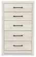 Cambeck King Panel Bed with Mirrored Dresser, Chest and 2 Nightstands in Whitewash on Sale