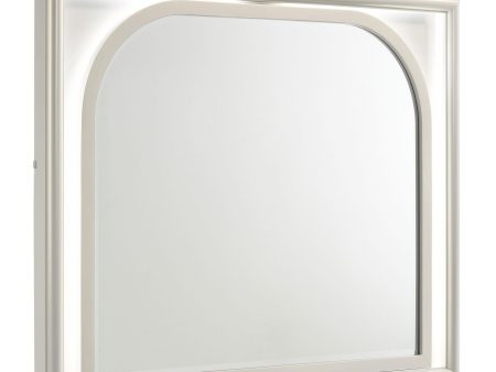 Olivia LED Dresser Mirror Pearl White Online Hot Sale