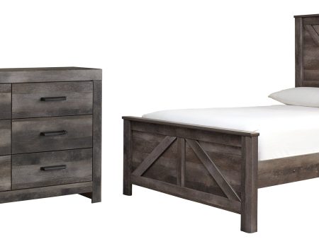 Wynnlow Queen Crossbuck Panel Bed with Dresser in Gray Hot on Sale