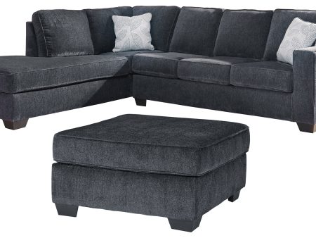 Altari 2-Piece Sleeper Sectional with Ottoman in Slate Fashion