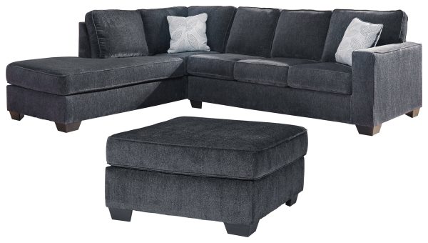 Altari 2-Piece Sleeper Sectional with Ottoman in Slate Fashion