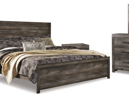 Wynnlow King Panel Bed with Mirrored Dresser and 2 Nightstands in Gray Online now