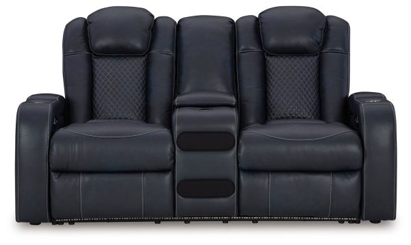 Fyne-Dyme Sofa, Loveseat and Recliner in Sapphire Discount