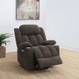 Houston Upholstered Power Lift Recliner Chair Dark Brown Discount