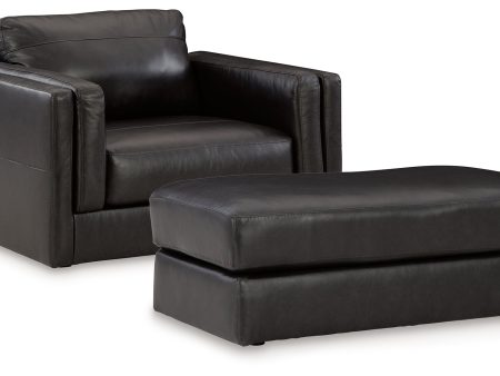 Amiata Chair and Ottoman in Onyx Supply