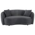 Brookside Velvet Upholstered Curved Loveseat Dark Grey Online Hot Sale