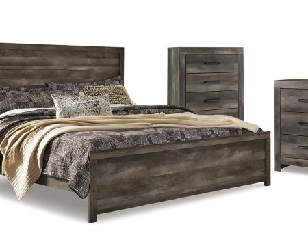 Wynnlow King Panel Bed with Mirrored Dresser, Chest and Nightstand in Gray Online Hot Sale