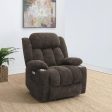 Houston Upholstered Power Lift Recliner Chair Dark Brown Discount