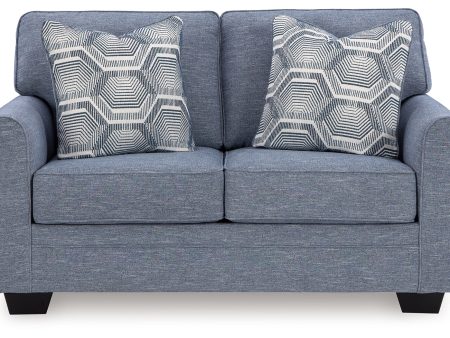 Carissa Manor Denim Loveseat For Sale