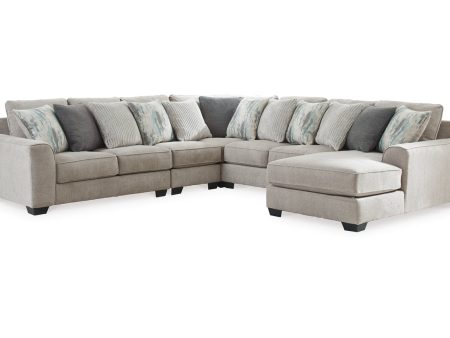 Ardsley Pewter 5-Piece Sectional with Chaise Online Hot Sale