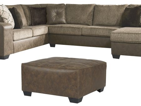 Abalone 3-Piece Sectional with Ottoman in Chocolate Online