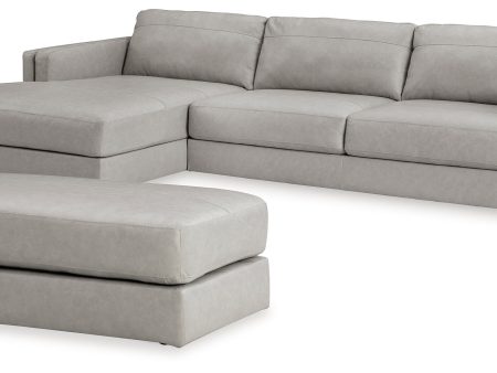 Amiata 2-Piece Sectional with Ottoman in Glacier For Cheap