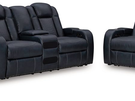 Fyne-Dyme Sofa, Loveseat and Recliner in Sapphire Discount