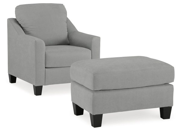 Adlai Chair and Ottoman in Shadow on Sale