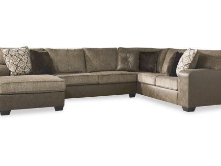 Abalone Chocolate 3-Piece Sectional with Chaise Online Sale