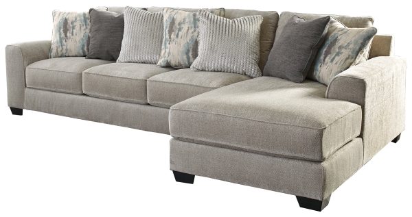 Ardsley 2-Piece Sectional with Ottoman in Pewter Supply