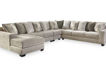 Ardsley Pewter 5-Piece Sectional with Chaise For Discount