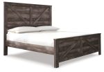 Wynnlow King Crossbuck Panel Bed with Dresser in Gray Hot on Sale