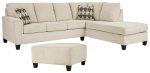 Abinger 2-Piece Sectional with Ottoman in Natural For Discount