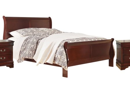 Alisdair King Sleigh Bed with 2 Nightstands in Reddish Brown Online now