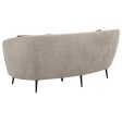 Ellorie Upholstered Channel Back Curved Loveseat Beige Cheap