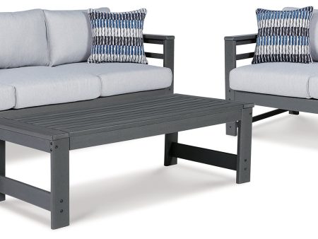 Amora Outdoor Sofa and Loveseat with Coffee Table and 2 End Tables in Charcoal Gray Online