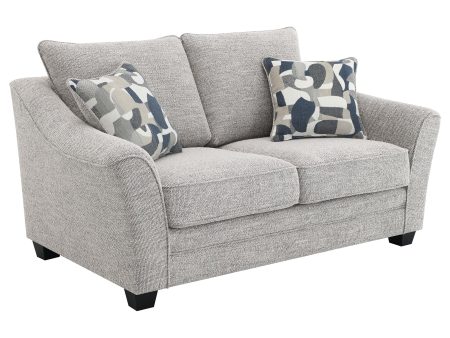 Tomkins Boucle Upholstered Loveseat Light Grey Discount