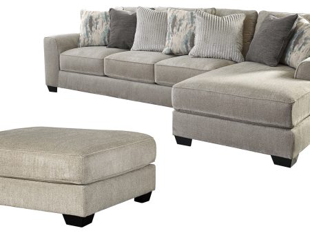 Ardsley 2-Piece Sectional with Ottoman in Pewter Supply