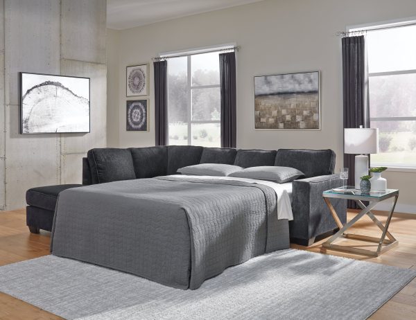 Altari 2-Piece Sleeper Sectional with Ottoman in Slate Fashion