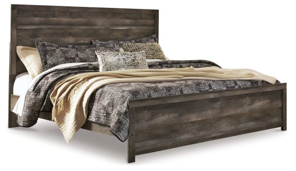 Wynnlow King Panel Bed with Mirrored Dresser, Chest and Nightstand in Gray Online Hot Sale