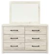 Cambeck King Panel Bed with Mirrored Dresser, Chest and 2 Nightstands in Whitewash on Sale