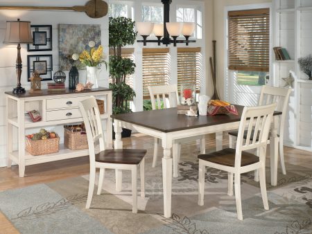 Whitesburg Brown Cottage White Dining Table and 4 Chairs with Server Online Hot Sale