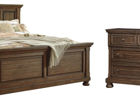 Flynnter King Panel Bed with Dresser in Medium Brown Supply