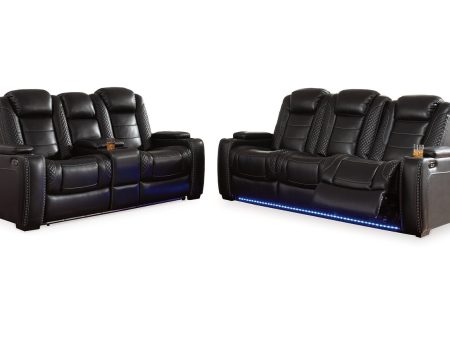 Party Time Midnight Reclining Sofa and Loveseat For Cheap