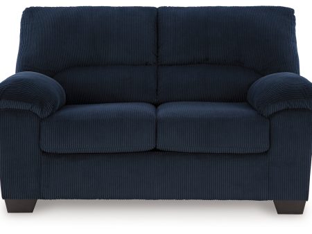 SimpleJoy Navy Loveseat For Cheap