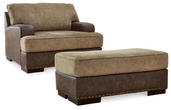 Alesbury Chair and Ottoman in Chocolate Discount