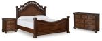 Lavinton Queen Poster Bed with Dresser and Nightstand in Brown Online Sale