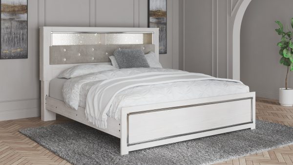 Altyra King Bookcase Headboard Bed with Dresser in White Online now