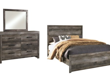 Wynnlow Queen Panel Bed with Mirrored Dresser in Gray Online Hot Sale