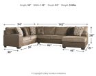 Abalone 3-Piece Sectional with Ottoman in Chocolate Online