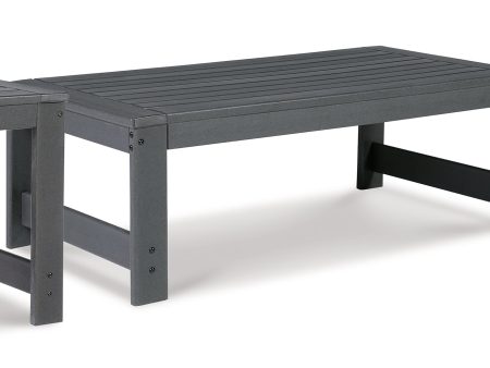 Amora Outdoor Coffee Table with 2 End Tables in Charcoal Gray Online Hot Sale