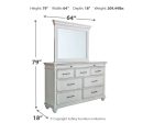 Kanwyn King Panel Bed with Mirrored Dresser in Whitewash Discount