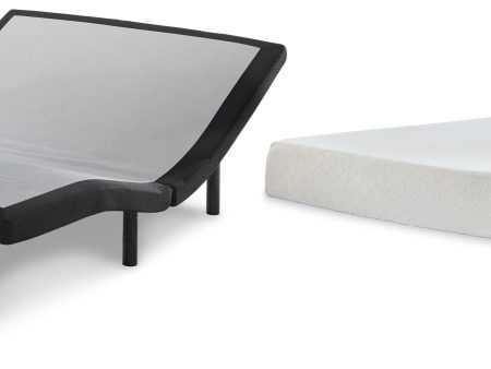 10 Inch Chime Memory Foam Mattress with Adjustable Base in White For Sale