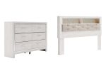 Altyra King Bookcase Headboard Bed with Dresser in White Online now