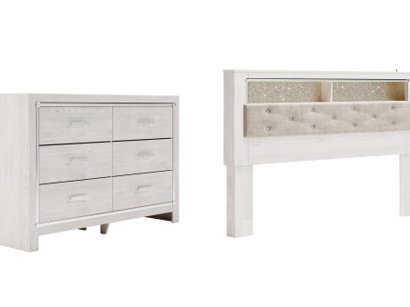 Altyra King Bookcase Headboard Bed with Dresser in White Online now