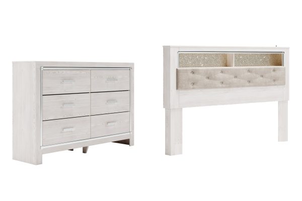 Altyra King Bookcase Headboard Bed with Dresser in White Online now