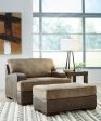 Alesbury Chair and Ottoman in Chocolate Discount